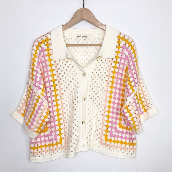 New In M/L polo Multicolored crochet cardigan - Picture 10 of 10